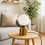 Opviq Lámpara de mesa de cuerpo metálico Blanco y antigüedad